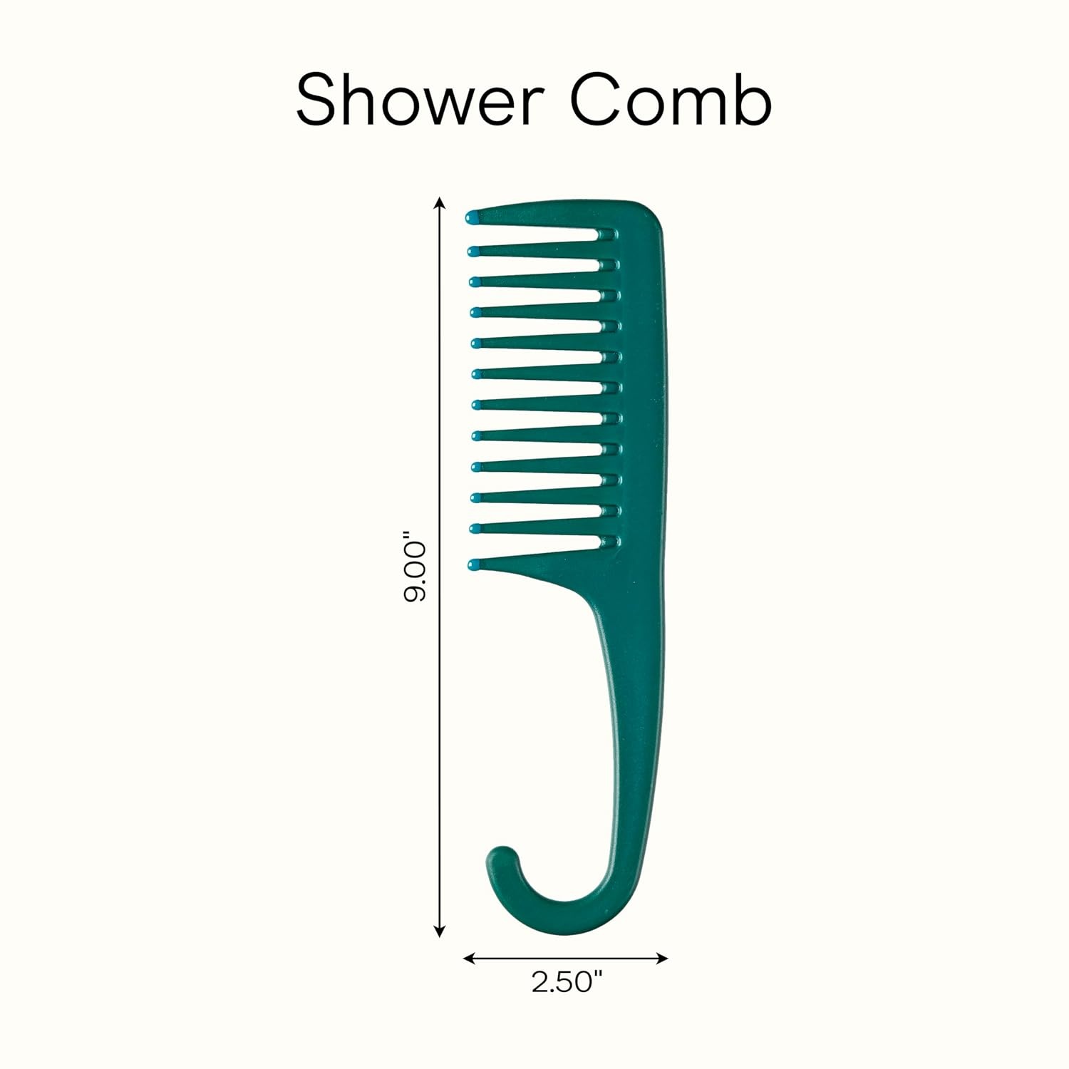 image:imageConair Detangle amp Smooth Shower Comb with Hook Detangler Hair Comb for Women and Men WideSpaced Teeth for Any Hair Type Wet or Dry Distributes Conditioner Teal Green