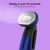 image:imageConair 2in1 Handheld Steamer and Iron for Clothes Turbo ExtremeSteam 1875W Garment Steamer and Clothing IronBlack  Blue  Versatile vertical or horizontal garmet steamer and iron with 4 steam levels purposebuilt accessories and an 8foot cordOne Size