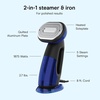 image:imageConair 2in1 Handheld Steamer and Iron for Clothes Turbo ExtremeSteam 1875W Garment Steamer and Clothing IronBlack  Blue  Versatile vertical or horizontal garmet steamer and iron with 4 steam levels purposebuilt accessories and an 8foot cordOne Size