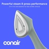 image:imageConair 2in1 Iron and Garment Steamer Aluminum Soleplate 1700W Green  Turbocharged steamer for clothes and other fabrics fast heatup with steam motion sensor and removable water tankCompact