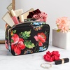 image:imageConair Makeup Bag  Travel Toiletry Bag  Cosmetic Bag  Toiletry Bag for Women  Double Zip Organizer  Pink Palm PrintBlack Floral