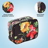 image:imageConair Makeup Bag  Travel Toiletry Bag  Cosmetic Bag  Toiletry Bag for Women  Double Zip Organizer  Pink Palm PrintBlack Floral