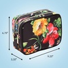 image:imageConair Makeup Bag  Travel Toiletry Bag  Cosmetic Bag  Toiletry Bag for Women  Double Zip Organizer  Pink Palm PrintBlack Floral