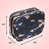 image:imageConair Makeup Bag  Travel Toiletry Bag  Cosmetic Bag  Toiletry Bag for Women  Double Zip Organizer  Pink Palm PrintBlue  Pink  Black Camo