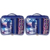 image:imageConair Makeup Bag  Travel Toiletry Bag  Cosmetic Bag  Toiletry Bag for Women  Double Zip Organizer  Pink Palm PrintBlue Palm