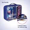 image:imageConair Makeup Bag  Travel Toiletry Bag  Cosmetic Bag  Toiletry Bag for Women  Double Zip Organizer  Pink Palm PrintBlue Palm