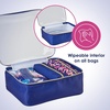 image:imageConair Makeup Bag  Travel Toiletry Bag  Cosmetic Bag  Toiletry Bag for Women  Double Zip Organizer  Pink Palm PrintBlue Palm