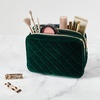 image:imageConair Makeup Bag  Travel Toiletry Bag  Cosmetic Bag  Toiletry Bag for Women  Double Zip Organizer  Pink Palm PrintEvergreen
