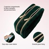 image:imageConair Makeup Bag  Travel Toiletry Bag  Cosmetic Bag  Toiletry Bag for Women  Double Zip Organizer  Pink Palm PrintEvergreen