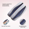 image:imageConair Makeup Bag  Travel Toiletry Bag  Cosmetic Bag  Toiletry Bag for Women  Double Zip Organizer  Pink Palm PrintFrosty Blue