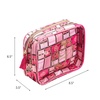 image:imageConair Makeup Bag  Travel Toiletry Bag  Cosmetic Bag  Toiletry Bag for Women  Double Zip Organizer  Pink Palm PrintGlinda Pink