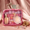 image:imageConair Makeup Bag  Travel Toiletry Bag  Cosmetic Bag  Toiletry Bag for Women  Double Zip Organizer  Pink Palm PrintGlinda Pink