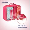 image:imageConair Makeup Bag  Travel Toiletry Bag  Cosmetic Bag  Toiletry Bag for Women  Double Zip Organizer  Pink Palm PrintPink  Daisy Print
