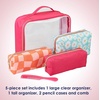 image:imageConair Makeup Bag  Travel Toiletry Bag  Cosmetic Bag  Toiletry Bag for Women  Double Zip Organizer  Pink Palm PrintPink  Daisy Print