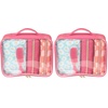 image:imageConair Makeup Bag  Travel Toiletry Bag  Cosmetic Bag  Toiletry Bag for Women  Double Zip Organizer  Pink Palm PrintPink  Daisy Print