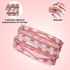image:imageConair Makeup Bag  Travel Toiletry Bag  Cosmetic Bag  Toiletry Bag for Women  Double Zip Organizer  Pink Palm PrintPink  White Stripe