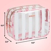 image:imageConair Makeup Bag  Travel Toiletry Bag  Cosmetic Bag  Toiletry Bag for Women  Double Zip Organizer  Pink Palm PrintPink  White Stripe