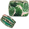 image:imageConair Makeup Bag  Travel Toiletry Bag  Cosmetic Bag  Toiletry Bag for Women  Double Zip Organizer  Pink Palm PrintPink Palm