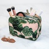 image:imageConair Makeup Bag  Travel Toiletry Bag  Cosmetic Bag  Toiletry Bag for Women  Double Zip Organizer  Pink Palm PrintPink Palm