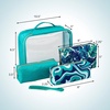 image:imageConair Makeup Bag  Travel Toiletry Bag  Cosmetic Bag  Toiletry Bag for Women  Double Zip Organizer  Pink Palm PrintTeal Palm