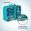 image:imageConair Makeup Bag  Travel Toiletry Bag  Cosmetic Bag  Toiletry Bag for Women  Double Zip Organizer  Pink Palm PrintTeal Palm