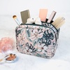 image:imageConair Makeup Bag  Travel Toiletry Bag  Cosmetic Bag  Toiletry Bag for Women  Double Zip Organizer  Pink Palm PrintTropical