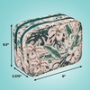 image:imageConair Makeup Bag  Travel Toiletry Bag  Cosmetic Bag  Toiletry Bag for Women  Double Zip Organizer  Pink Palm PrintTropical