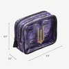 image:imageConair Makeup Bag  Travel Toiletry Bag  Cosmetic Bag  Toiletry Bag for Women  Double Zip Organizer  Pink Palm PrintWicked Purple