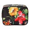 image:imageConair Makeup Bag  Travel Toiletry Bag  Cosmetic Bag  Toiletry Bag for Women  Double Zip Organizer  Pink Palm PrintBlack Floral