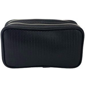 image:imageConair Makeup Bag  Travel Toiletry Bag  Cosmetic Bag  Toiletry Bag for Women  Double Zip Organizer  Pink Palm PrintBlack