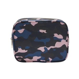 image:imageConair Makeup Bag  Travel Toiletry Bag  Cosmetic Bag  Toiletry Bag for Women  Double Zip Organizer  Pink Palm PrintBlue  Pink  Black Camo