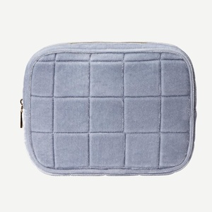 image:imageConair Makeup Bag  Travel Toiletry Bag  Cosmetic Bag  Toiletry Bag for Women  Double Zip Organizer  Pink Palm PrintFrosty Blue