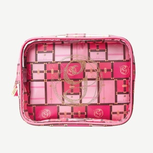 image:imageConair Makeup Bag  Travel Toiletry Bag  Cosmetic Bag  Toiletry Bag for Women  Double Zip Organizer  Pink Palm PrintGlinda Pink