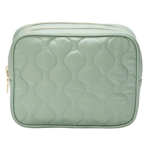 image:imageConair Makeup Bag  Travel Toiletry Bag  Cosmetic Bag  Toiletry Bag for Women  Double Zip Organizer  Pink Palm PrintSage Green