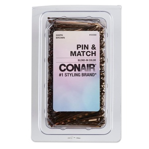 image:imageConair Pin amp Match Bobby Pins  hair accessories for women  Bobby Pins Black  Includes Storage Container  75 CountBrown